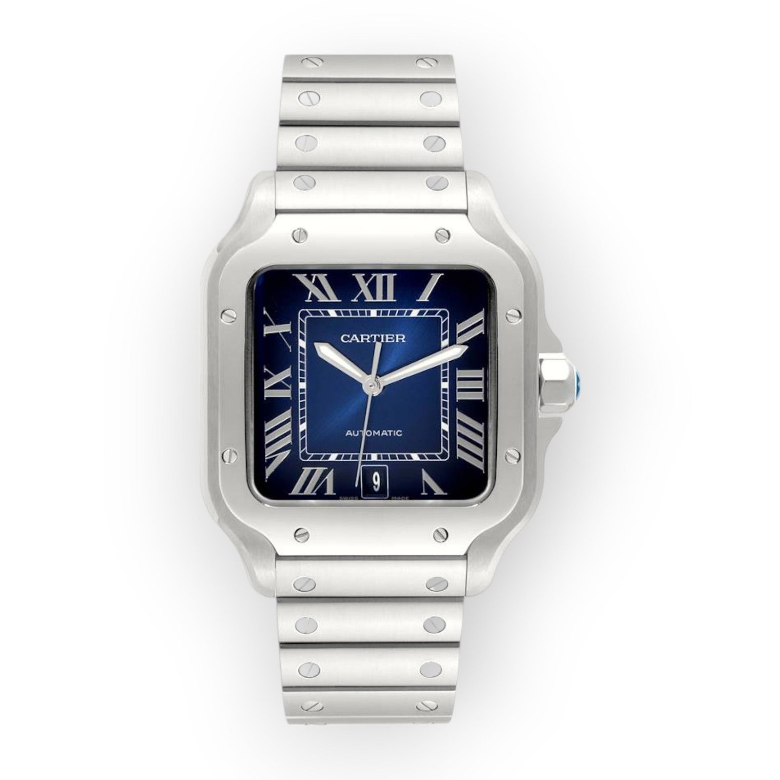 Pre-Owned-Cartier-Santos-WSSA0030-40mm-Blue-Dial-With-Stainless-Steel-Bracelet-JD-Watches-NY.jpg Cartier Santos WSSA0030 40mm Blue Dial With Stainless Steel Bracelet - 图片 1