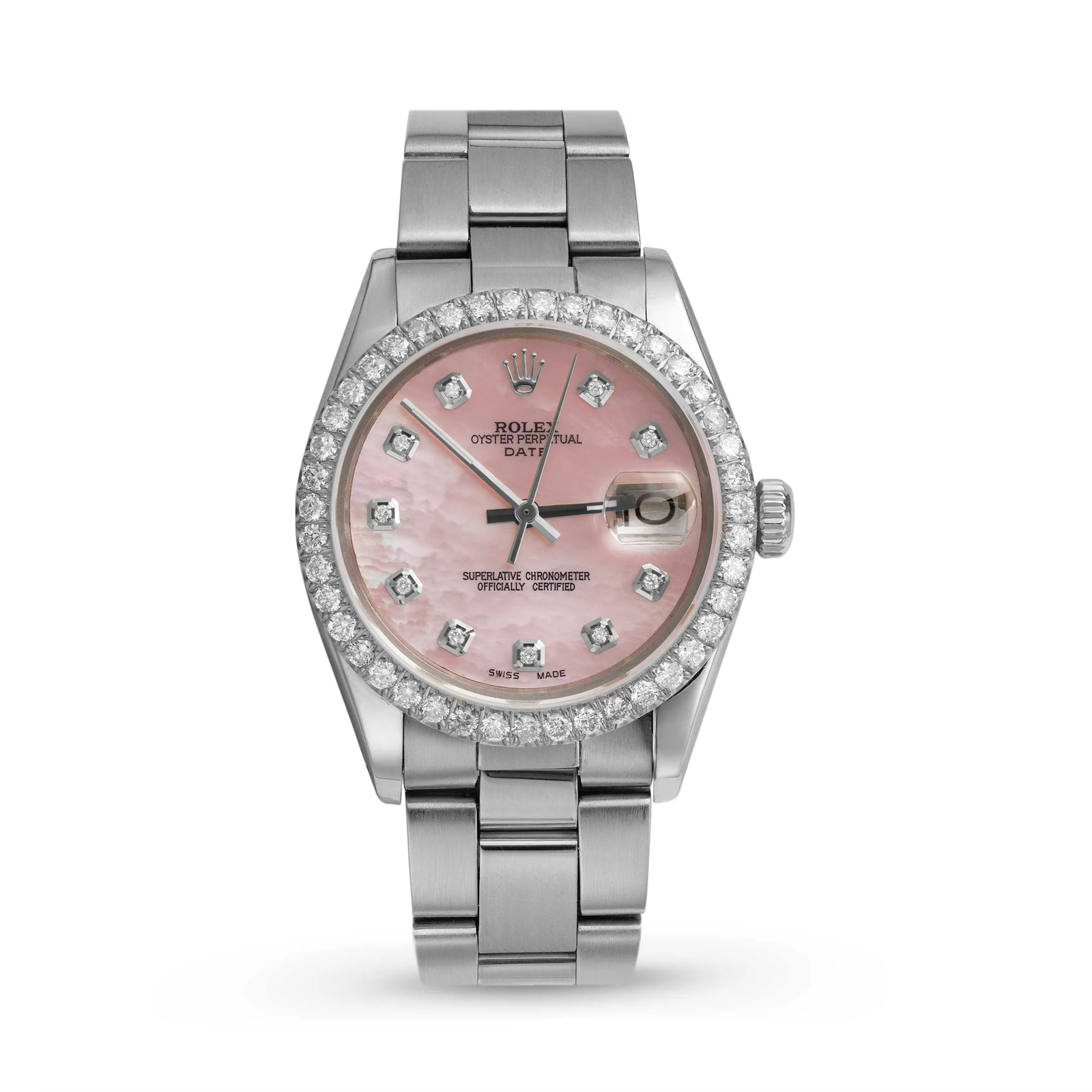 Screenshot2025-09-16at12.34.29PM.png Rolex Oyster Perpetual Date 34mm – Stainless Steel with Diamond Bezel | Ref. 15000 - 图片 1