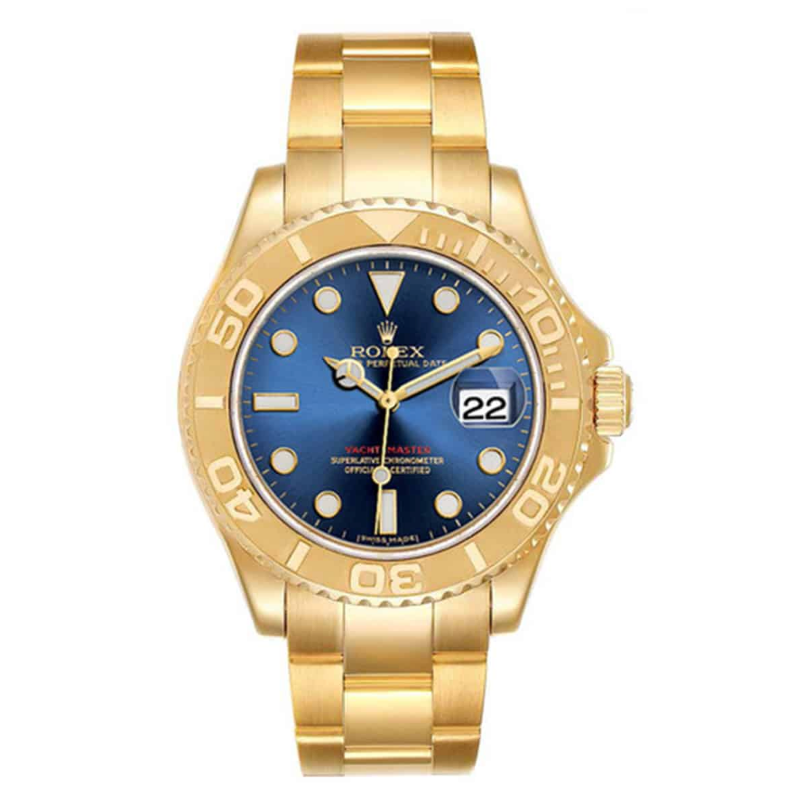 Screenshot2025-10-24at3.33.32PM.png Rolex Yacht-Master 40mm Blue Dial 18K Yellow Gold – Ref. 16628 - 图片 1